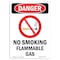 Signmission Safety Sign, OSHA Danger, 10" Height, Aluminum, No Smoking Flammable Gas, Portrait OS-DS-A-710-V-1485 - alternate 1